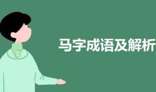 马的成语 马的成语有哪些