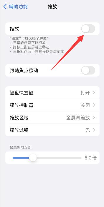 iPhone13缩放功能怎么关闭