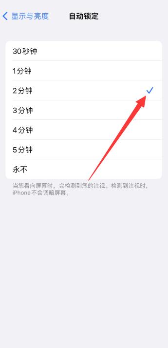 iPhone手机设置屏幕锁定时间