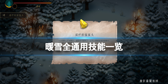 暖雪通用技能有哪些（暖雪通用技能有哪些）