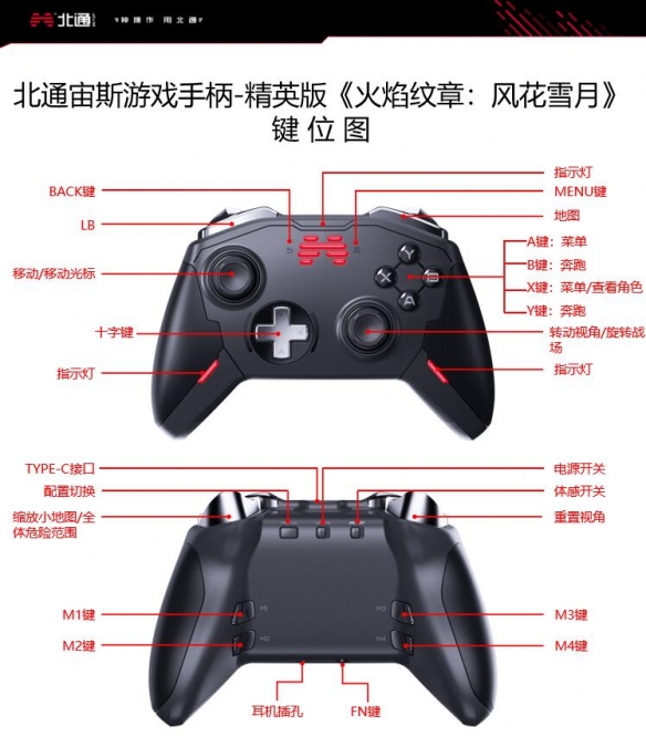 火焰纹章风花雪月北通宙斯手柄按键功能介绍 手柄怎么用