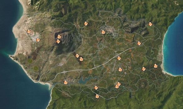 地平线5全收集点地图位置汇总 地平线5藏宝图及赛事点位大全