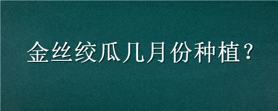 金丝绞瓜几月份种植 金丝绞瓜幼苗