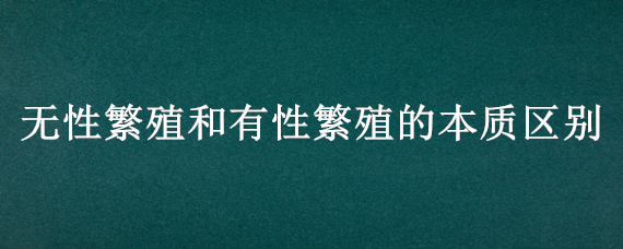 无性繁殖和有性繁殖的本质区别（无性繁殖和有性繁殖的本质区别是）