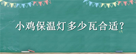 小鸡保温灯多少瓦合适（小鸡保温灯多少瓦合适视频）