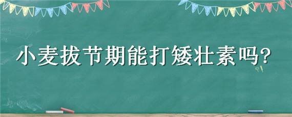 小麦拔节期能打矮壮素吗?（小麦拔节期能打矮壮素吗图片）