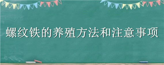 螺纹铁的养殖方法和注意事项（螺纹铁的养殖方法和注意事项,都在这里,其实很简单）