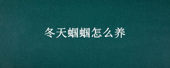 冬天蝈蝈怎么养 冬天蝈蝈怎么养殖