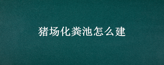 猪场化粪池怎么建（猪场化粪池怎么建造）