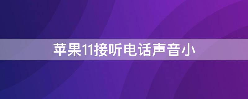 iPhone11接听电话声音小 苹果11接通电话声音小