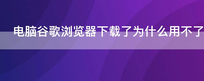 电脑谷歌浏览器下载了为什么用不了（电脑上下载了谷歌浏览器为什么无法访问?）