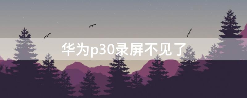 华为p30录屏不见了（华为p30录屏没有了）