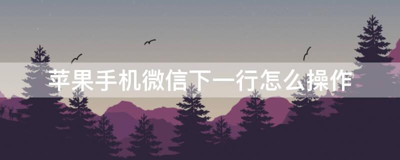 iPhone手机微信下一行怎么操作 iphone手机微信下一行怎么操作视频