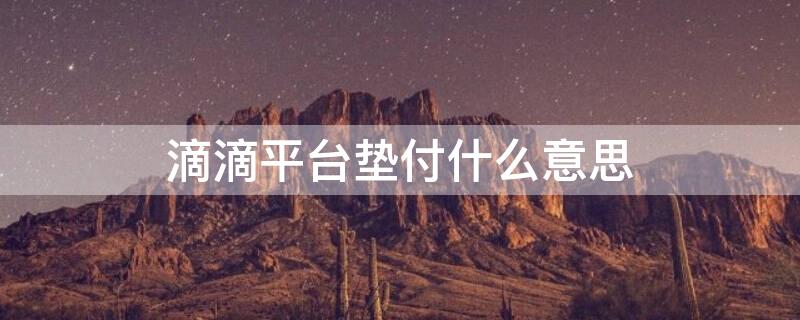 滴滴平台垫付什么意思 滴滴乘客不付款平台会垫付吗