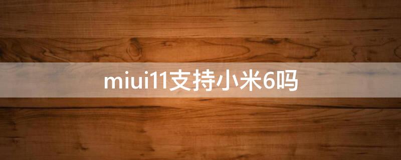 miui11支持小米6吗（miui11支持哪些机型）