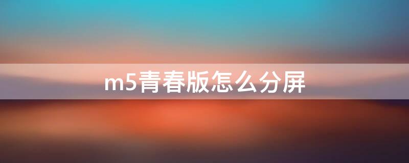 m5青春版怎么分屏（m5分屏如何开启）