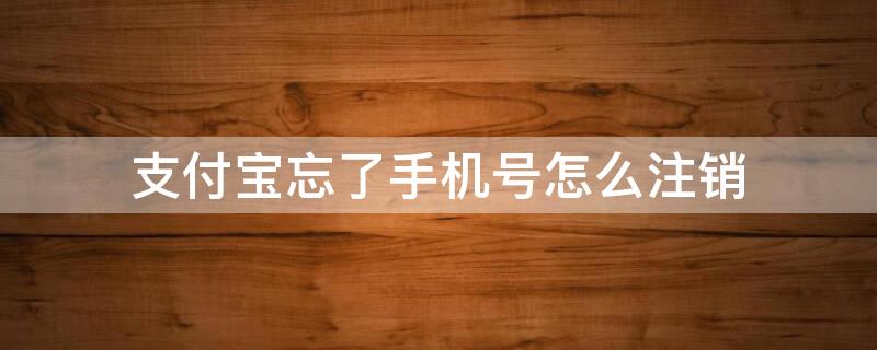 支付宝忘了手机号怎么注销（支付宝忘了手机号怎么注销账号）