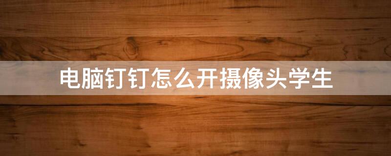 电脑钉钉怎么开摄像头学生 钉钉电脑上怎么开摄像头