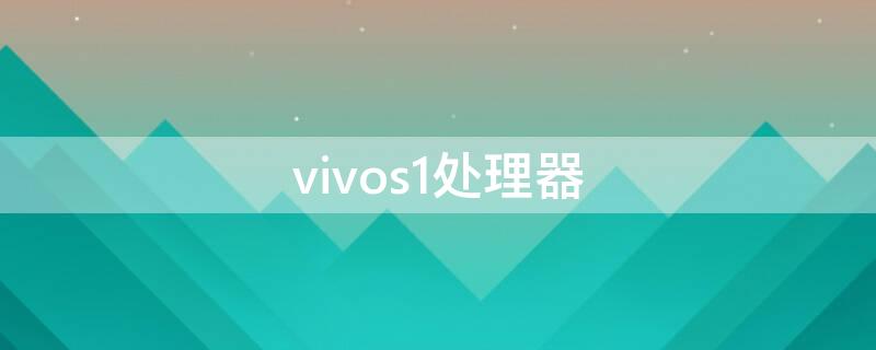 vivos1处理器（vivos1处理器相当于骁龙多少）