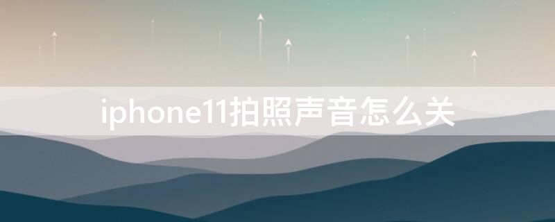 iPhone11拍照声音怎么关（iphone11拍照声音关不了）
