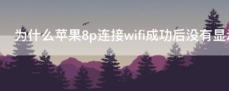 为什么iPhone8p连接wifi成功后没有显示 iphone8plus连上wifi不能用