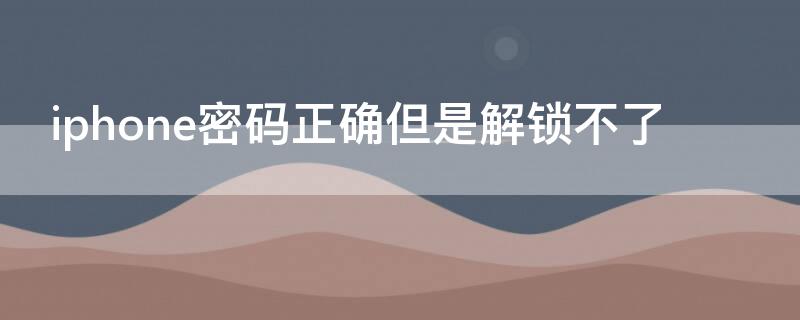 iPhone密码正确但是解锁不了（iphone密码正确但是解锁不了停用）