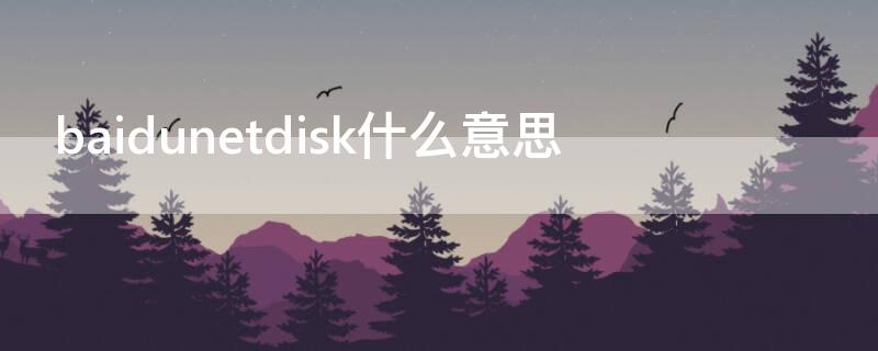 baidunetdisk什么意思 baidunetdisk有什么用