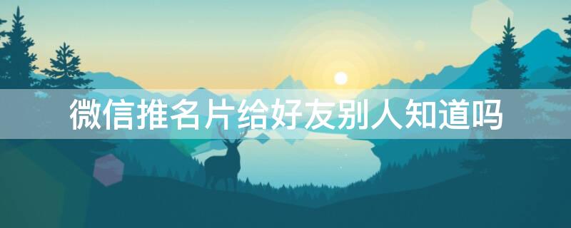 微信推名片给好友别人知道吗(微信推名片给好友别人知道吗怎么设置)