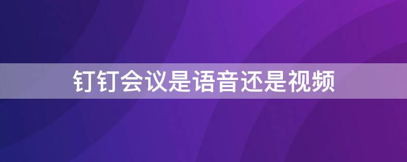 钉钉会议是语音还是视频(钉钉开会是视频还是语音)
