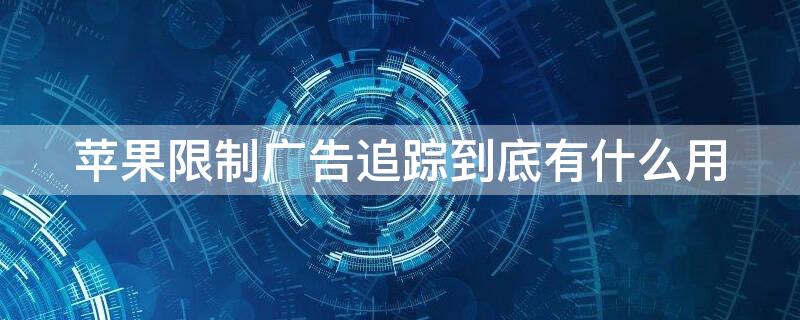 iPhone限制广告追踪到底有什么用（iphone限制广告追踪到底有什么用吗）