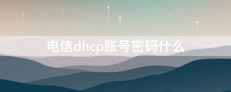 电信dhcp账号密码什么（电信dhcp账号密码什么怎么查询）