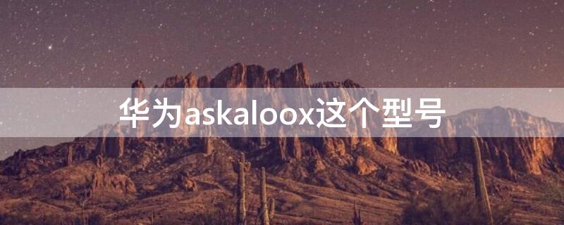 华为askaloox这个型号（华为askaloox多少钱）