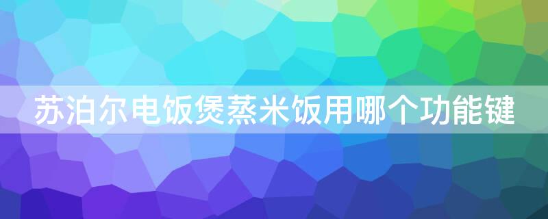 苏泊尔电饭煲蒸米饭用哪个功能键 苏泊尔电饭煲蒸米饭用哪个功能键最好