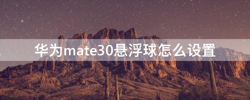 华为mate30悬浮球怎么设置（mate30悬浮球在哪儿）