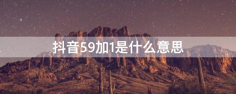 抖音59加1是什么意思（抖音59加1是什么意思啊）