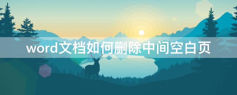 word文档如何删除中间空白页 word最后一页死活删不掉