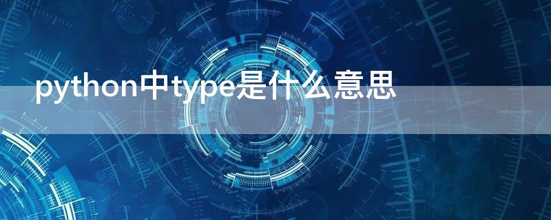 python中type是什么意思（int在编程里什么含义）