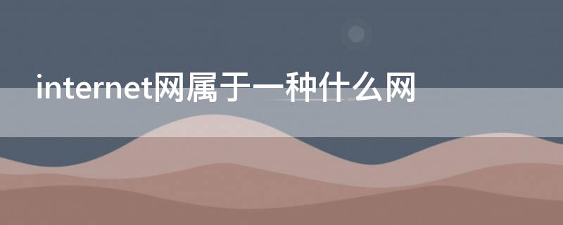 internet网属于一种什么网（internet网属于一种什么结构网）