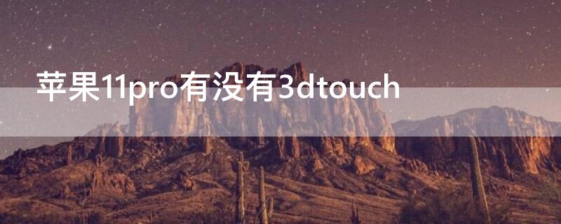 iPhone11pro有没有3dtouch（iphone11pro有没有3dtouch功能）