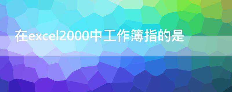 在excel2000中工作簿指的是 在excel2000中,工作簿文件的扩展名为