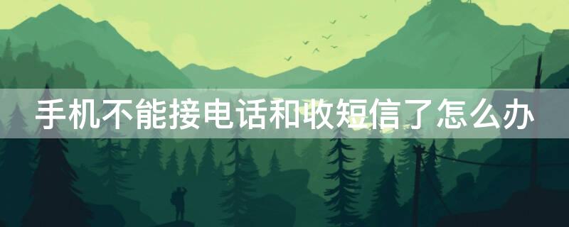 手机不能接电话和收短信了怎么办 手机不能接电话和收短信了怎么办呢