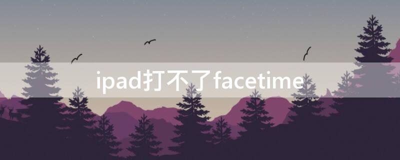 ipad打不了facetime ipad打不了电话怎么回事