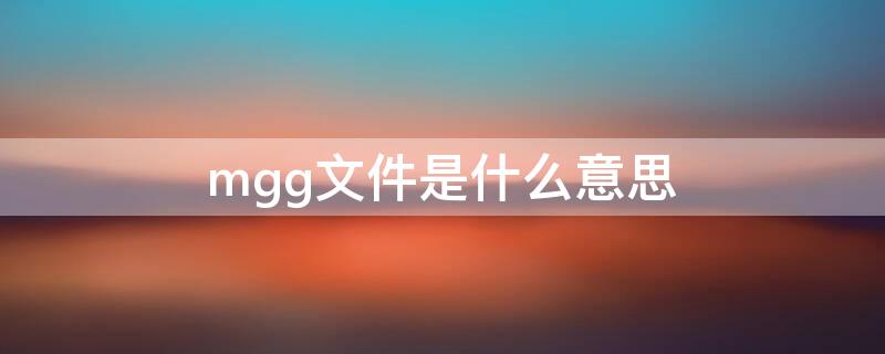 mgg文件是什么意思（mgb是什么文件格式）
