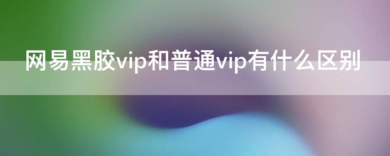 网易黑胶vip和普通vip有什么区别 网易黑胶vip音质有提高吗