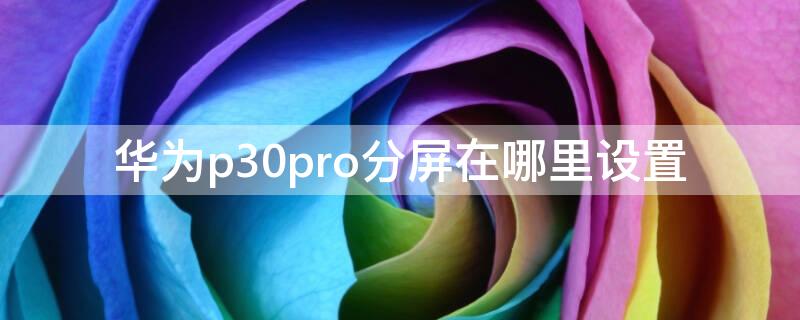 华为p30pro分屏在哪里设置 华为p30pro手机分屏方法教程