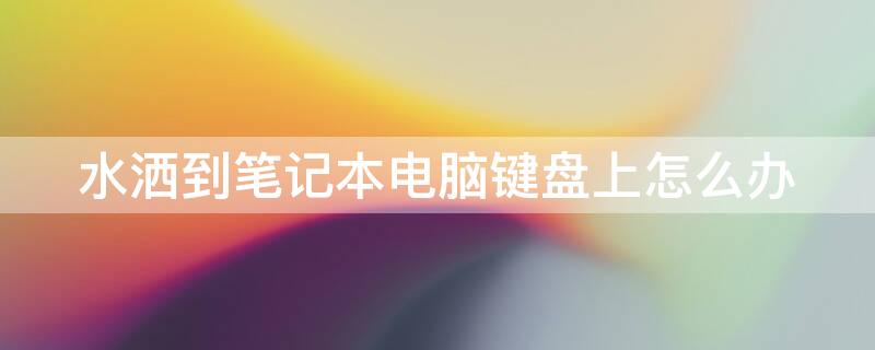 水洒到笔记本电脑键盘上怎么办 水弄到笔记本电脑键盘