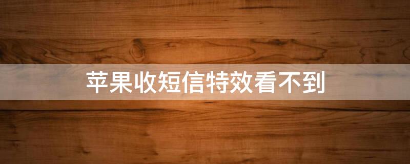iPhone收短信特效看不到 苹果短信特效看不到怎么回事