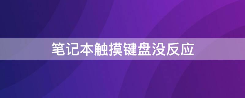 笔记本触摸键盘没反应 笔记本触摸键盘没反应了