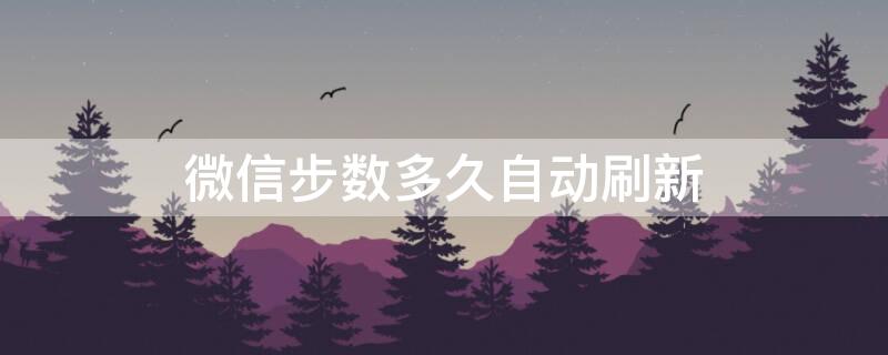 微信步数多久自动刷新 微信步数几时刷新