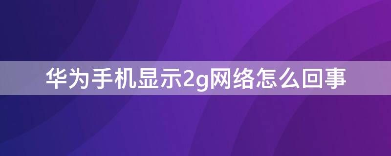 华为手机显示2g网络怎么回事（华为手机显示2g网络怎么回事并且不能上网）